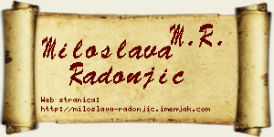 Miloslava Radonjić vizit kartica